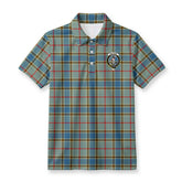 Balfour Blue Tartan Crest Birdseye Mesh Polo Shirt