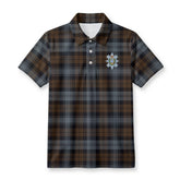 Black Watch Weathered Tartan Crest Birdseye Mesh Polo Shirt