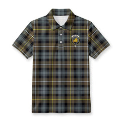 Campbell Argyll Weathered Tartan Crest Birdseye Mesh Polo Shirt