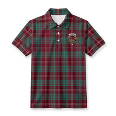 Crawford Modern Tartan Crest Birdseye Mesh Polo Shirt