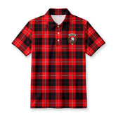 Cunningham Modern Tartan Crest Birdseye Mesh Polo Shirt