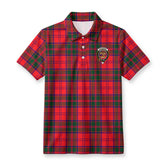 Drummond Modern Tartan Crest Birdseye Mesh Polo Shirt