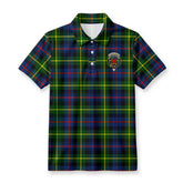 Farquharson Modern Tartan Crest Birdseye Mesh Polo Shirt