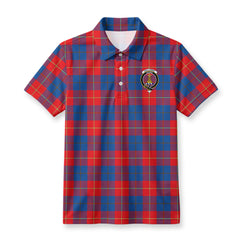 Galloway Red Tartan Crest Birdseye Mesh Polo Shirt