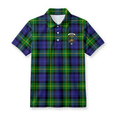 Gordon Modern Tartan Crest Birdseye Mesh Polo Shirt