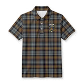Gordon Weathered Tartan Crest Birdseye Mesh Polo Shirt