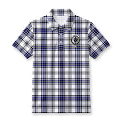 Hannay Modern Tartan Crest Birdseye Mesh Polo Shirt