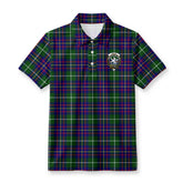 Inglis Modern Tartan Crest Birdseye Mesh Polo Shirt