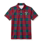 Lindsay Modern Tartan Crest Birdseye Mesh Polo Shirt
