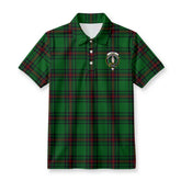 Logie Tartan Crest Birdseye Mesh Polo Shirt