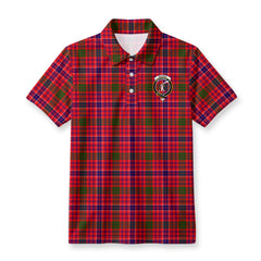 MacRae Modern Tartan Crest Birdseye Mesh Polo Shirt