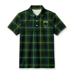 McArthur Modern Tartan Crest Birdseye Mesh Polo Shirt