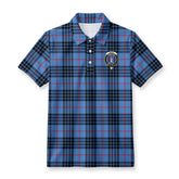 McKay Blue Tartan Crest Birdseye Mesh Polo Shirt