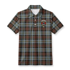 McLeod of Harris Weathered Tartan Crest Birdseye Mesh Polo Shirt