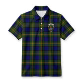 Muir Tartan Crest Birdseye Mesh Polo Shirt