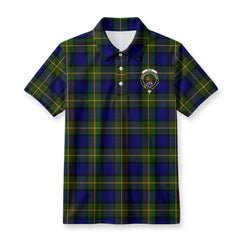 Muir Tartan Crest Birdseye Mesh Polo Shirt
