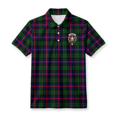 Urquhart Modern Tartan Crest Birdseye Mesh Polo Shirt