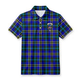 Weir Modern Tartan Crest Birdseye Mesh Polo Shirt