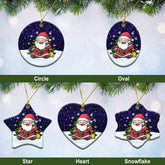 Spirit of Scotland Tartan Christmas Ceramic Ornament - Scottish Santa Style