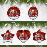 Brodie Modern Tartan Christmas Ceramic Ornament - Highland Cow Winter Style