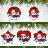 Brodie Modern Tartan Christmas Ceramic Ornament - Santa Claus In Kilt Style