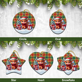 Buchanan Old Sett Tartan Christmas Ceramic Ornament - Highland Cow Winter Style