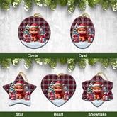 Little Tartan Christmas Ceramic Ornament - Highland Cow Winter Style