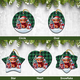 MacArthur Ancient Tartan Christmas Ceramic Ornament - Highland Cow Winter Style