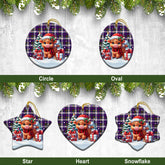 MacDonald Dress Modern Tartan Christmas Ceramic Ornament - Highland Cow Winter Style