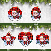 MacIver Modern Tartan Christmas Ceramic Ornament - Santa Claus In Kilt Style