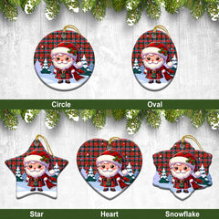 McDuff Modern Tartan Christmas Ceramic Ornament - Santa Claus In Kilt Style