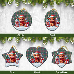 McFarlane Hunting Ancient Tartan Christmas Ceramic Ornament - Highland Cow Winter Style