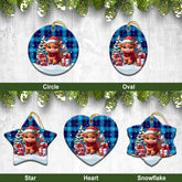 McKerrell Tartan Christmas Ceramic Ornament - Highland Cow Winter Style