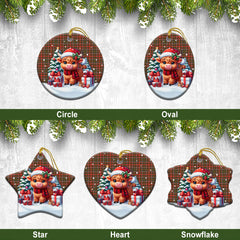 McKintosh Hunting Weathered Tartan Christmas Ceramic Ornament - Highland Cow Winter Style