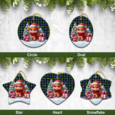 McNeil of Barra Modern Tartan Christmas Ceramic Ornament - Highland Cow Winter Style