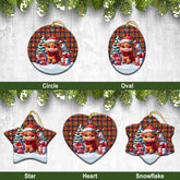 Nicolson Ancient Tartan Christmas Ceramic Ornament - Highland Cow Winter Style