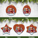 Scrymgeour Tartan Christmas Ceramic Ornament - Highland Cow Winter Style