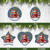 Stewart of Appin Hunting Ancient Tartan Christmas Ceramic Ornament - Highland Cow Winter Style