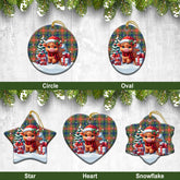 Wilson Ancient Tartan Christmas Ceramic Ornament - Highland Cow Winter Style