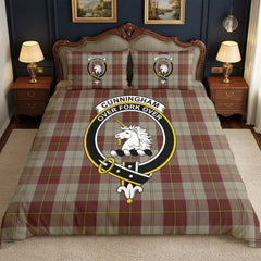Cunningham Burgundy Dancers Tartan Crest Bedding Set
