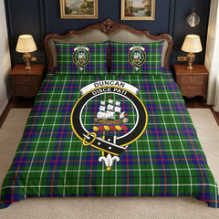 Duncan Modern Tartan Crest Bedding Set