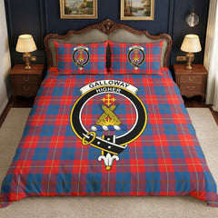 Galloway Red Tartan Crest Bedding Set