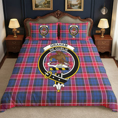 Graham of Menteith Red Tartan Crest Bedding Set