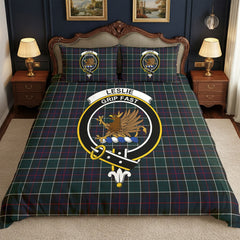 Leslie Hunting Modern Tartan Crest Bedding Set