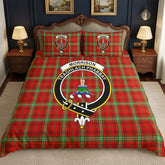 Morrison Red Modern Tartan Crest Bedding Set