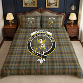 Stewart Hunting Weathered Tartan Crest Bedding Set
