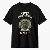 Ainslie Tartan Crest 2D T-shirt - Never Underestimate Style