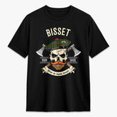 Bisset Tartan Crest 2D T-shirt - Alba Skull Style
