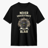 Blair Modern Tartan Crest 2D T-shirt - Never Underestimate Style