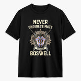 Boswell Modern Tartan Crest 2D T-shirt - Never Underestimate Style